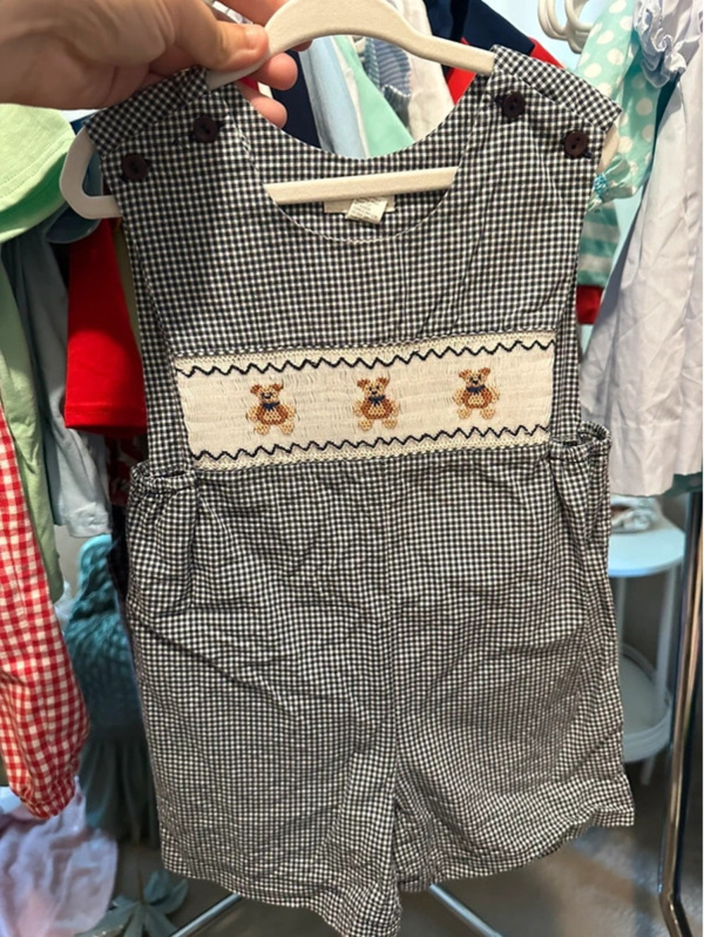 Boy's Smocked Bears Jon Jon